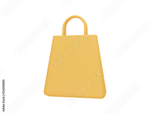 Shopping beg with 3d vector icon cartoon minimal style
