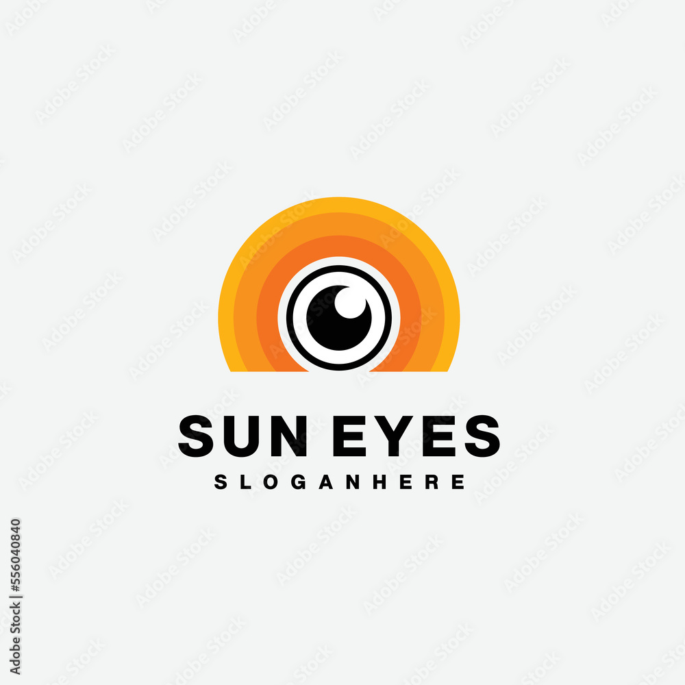 sun eyes design vector gradient illustration logo sun eyes design vector gradient illustration logo