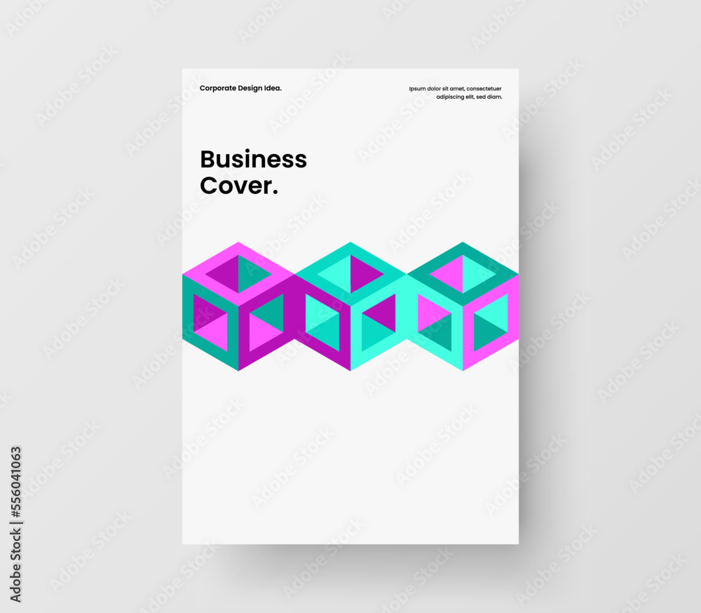 Original cover A4 design vector concept. Vivid geometric shapes poster illustration.