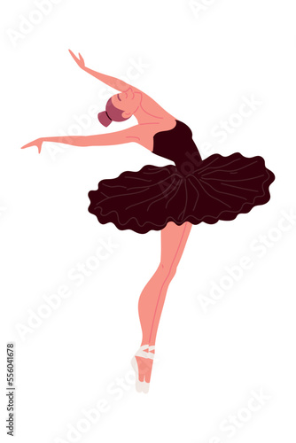 ballerina in black ballet tutu