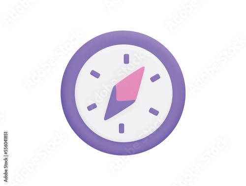 Free Download compass with 3d vector icon cartoon minimal style - GFXLoad