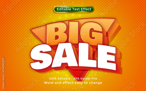 Big sale text  3D style text effect useful for business promotion