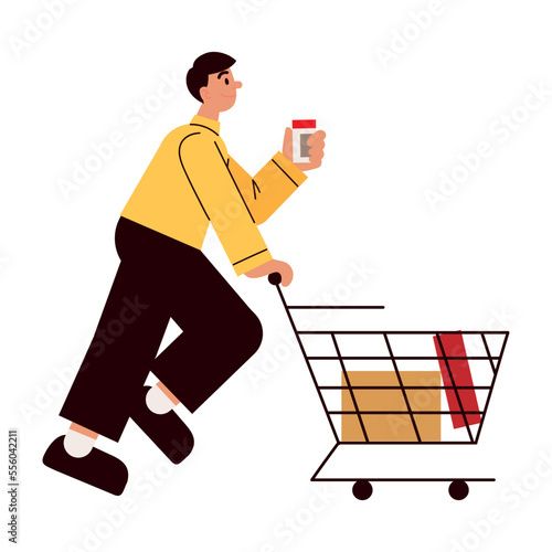 man with shopping cart