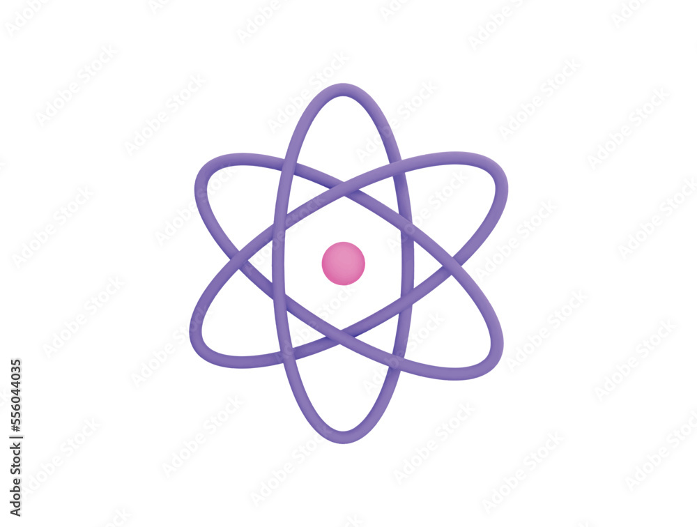 atom orbital electrons nuclear energy with 3d vector icon cartoon minimal style atom orbital electrons nuclear energy with 3d vector icon cartoon minimal style