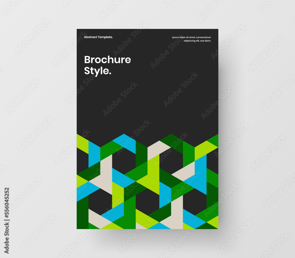 Original mosaic hexagons banner concept. Clean company brochure vector design layout.