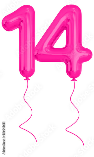Balloon Pink Number 14
