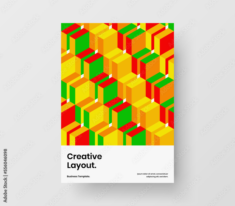 Modern cover vector design illustration. Colorful geometric pattern postcard layout.
