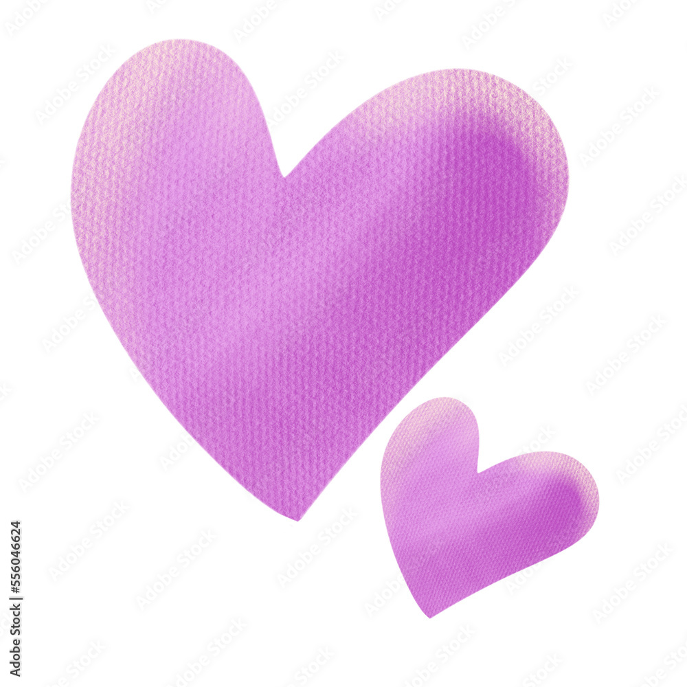 The pink heart drawing png image.