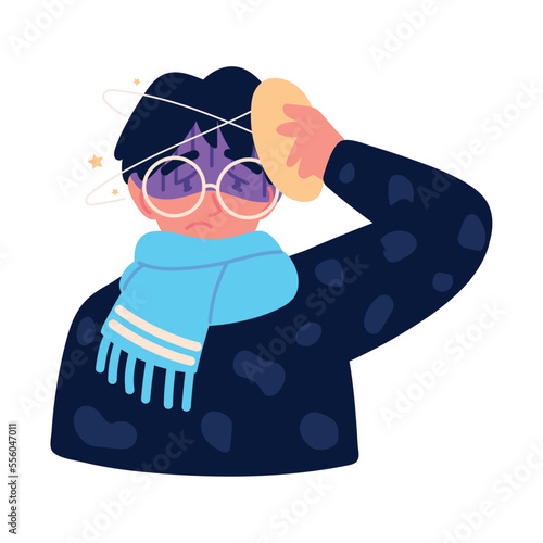 sick man with chills