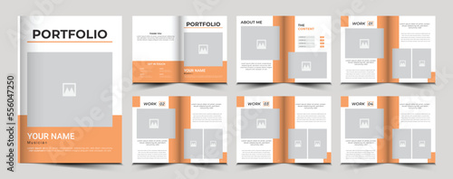 Flat design colored portfolio template	
