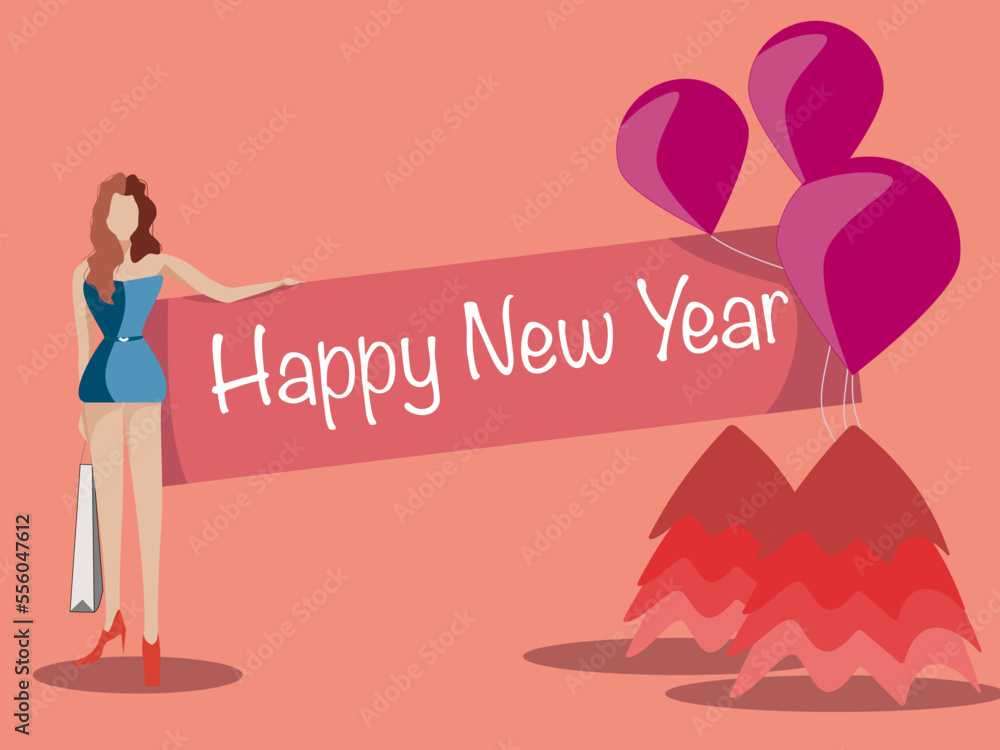 Happy new year and shopping day Happy new year and shopping day