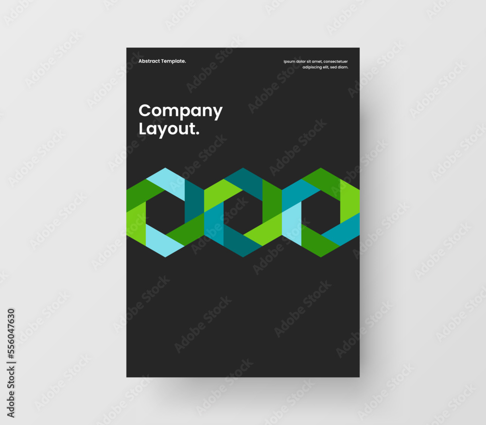 Trendy geometric hexagons front page illustration. Simple banner A4 design vector template. Trendy geometric hexagons front page illustration. Simple banner A4 design vector template.