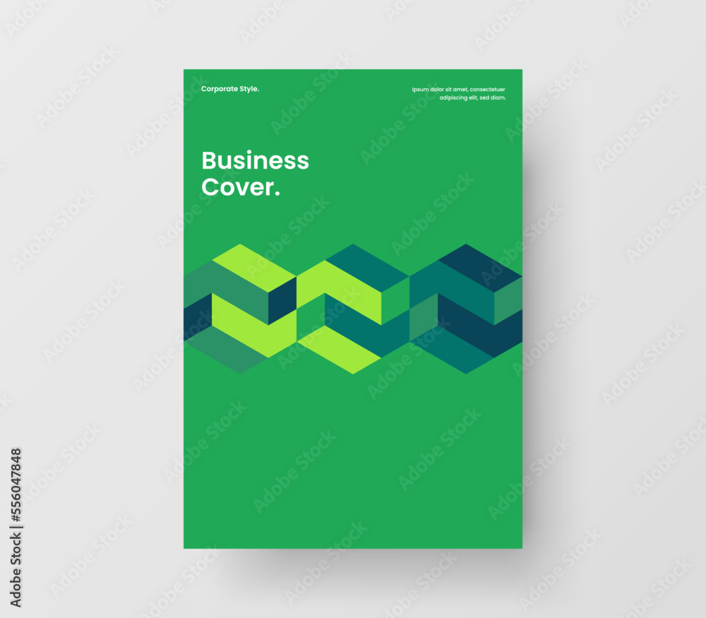 Fototapeta premium Vivid mosaic pattern poster template. Original annual report A4 vector design concept.