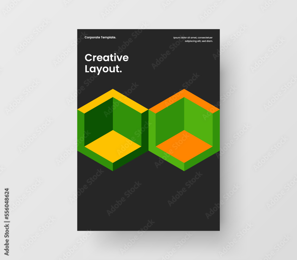 Fresh mosaic shapes handbill illustration. Isolated company brochure A4 design vector concept. Fresh mosaic shapes handbill illustration. Isolated company brochure A4 design vector concept.