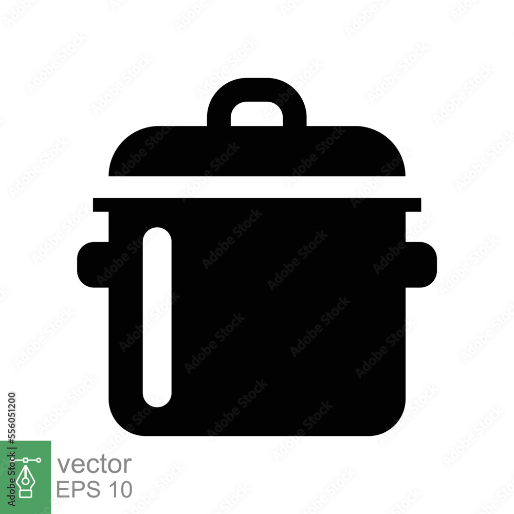 Pressure cooker icon. Simple solid style. Instant pot pressure cooker, cooking food, utensil, kitchen concept. Glyph vector illustration isolated on white background. EPS 10. Pressure cooker icon. Simple solid style. Instant pot pressure cooker, cooking food, utensil, kitchen concept. Glyph vector illustration isolated on white background. EPS 10.