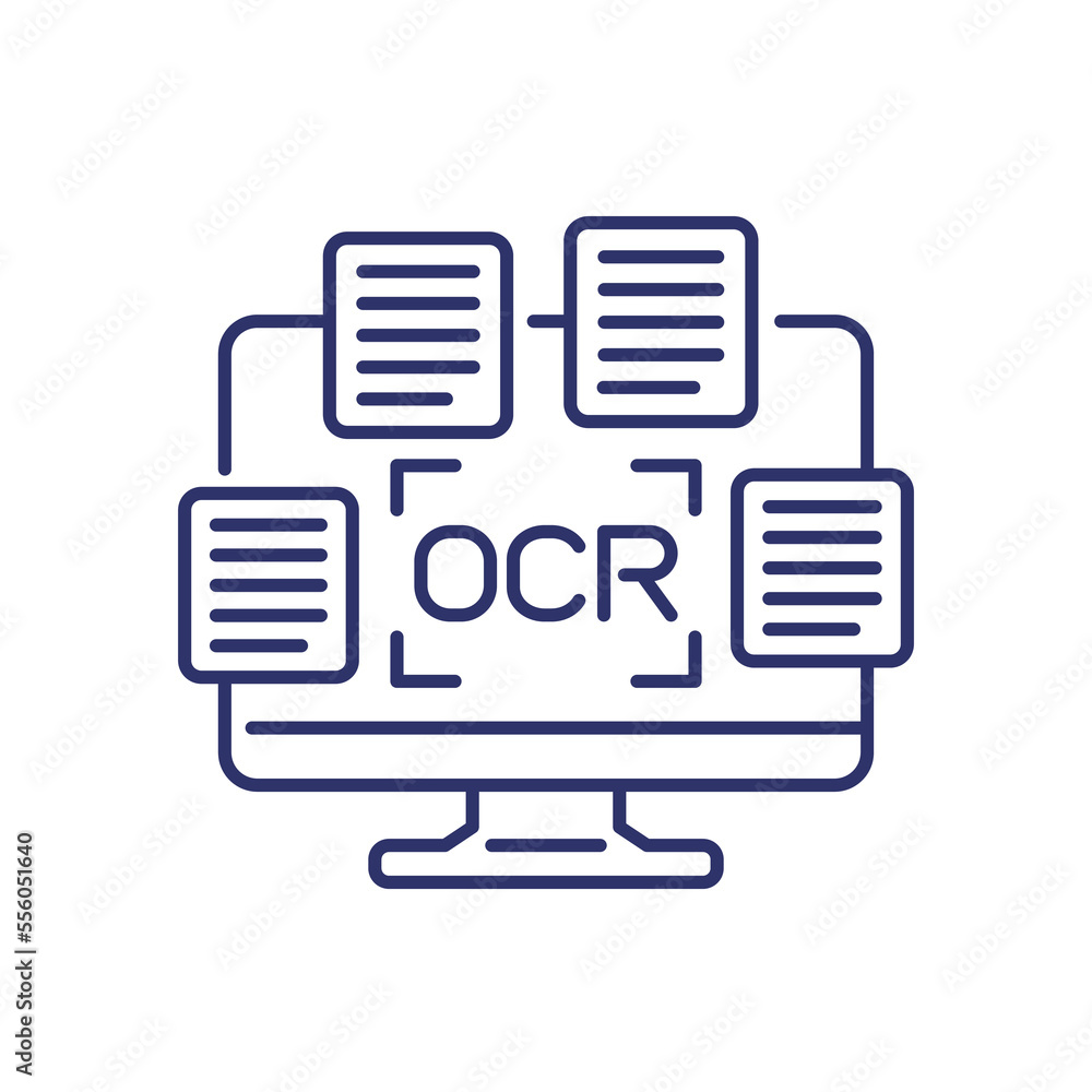 OCR line icon on white OCR line icon on white