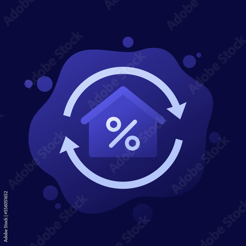 mortgage refinance icon, vector design