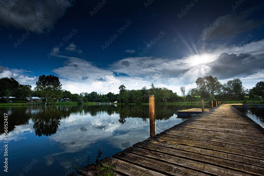 Fototapeta premium lake at sunset