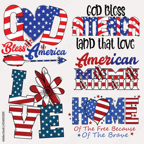Happy 4th of July - American Independence Day t-shirt design bundle
