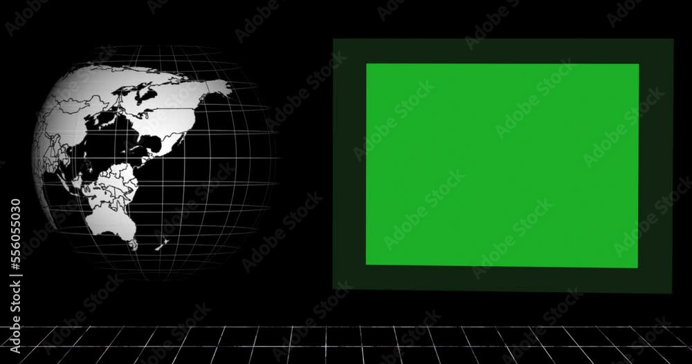 TV News Show Intro with Hologram World Globe and Green Screen Layer
