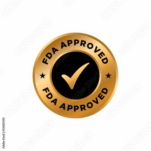 FDA Approved Food and Drug Administration stamp,  icon, symbol, label, badge, logo, seal