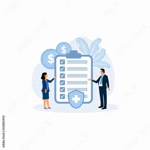 Employee benefits package concept. Compensation supplementing employee's salary. Worker advantages: overtime, medical insurance, vacation and retirement benefits.