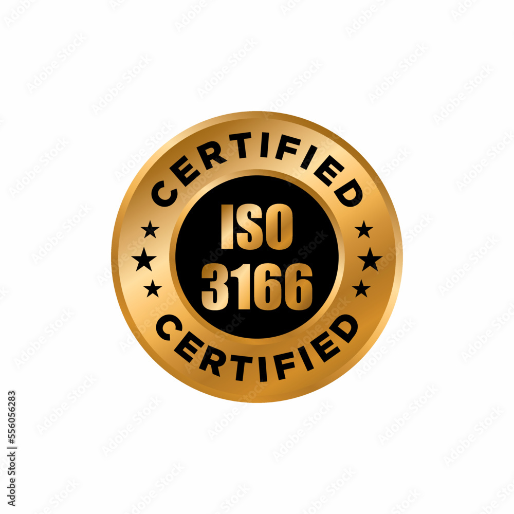 ISO 3166 standard medal - country codes iso sign, vector