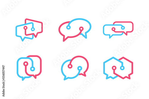 Chat logo icon vector set concept