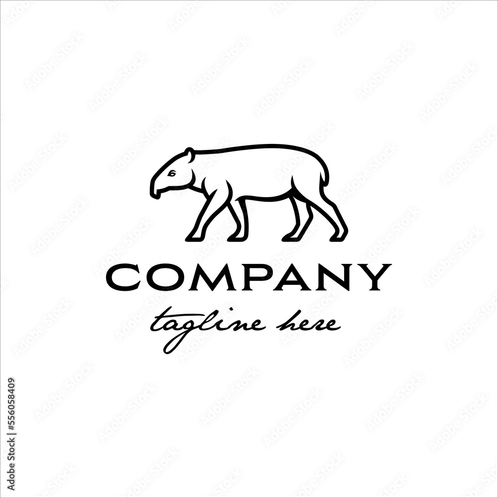 Tapir logo with modern and minimalist style design