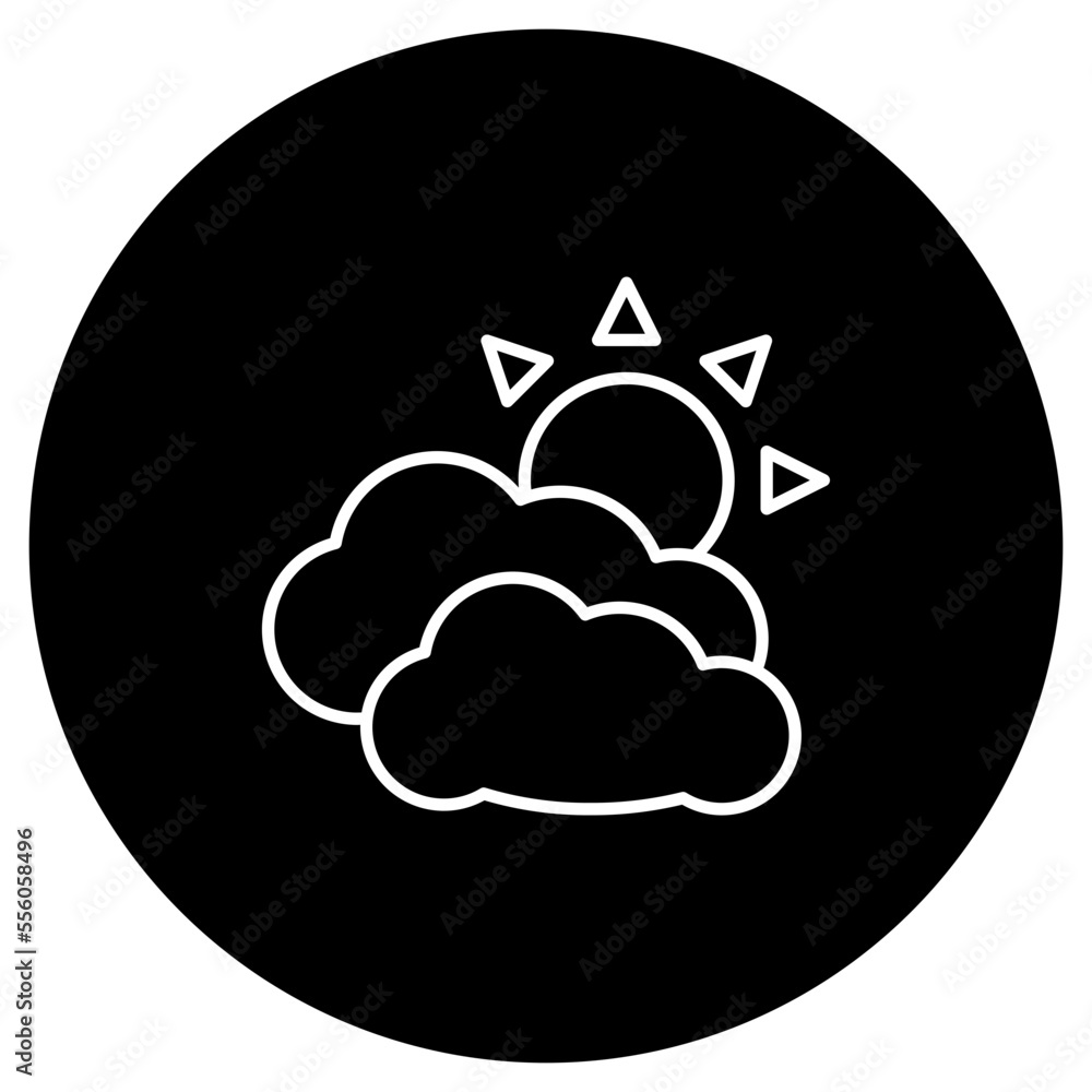 illustration of Cloudy Weather design Icon illustration of Cloudy Weather design Icon