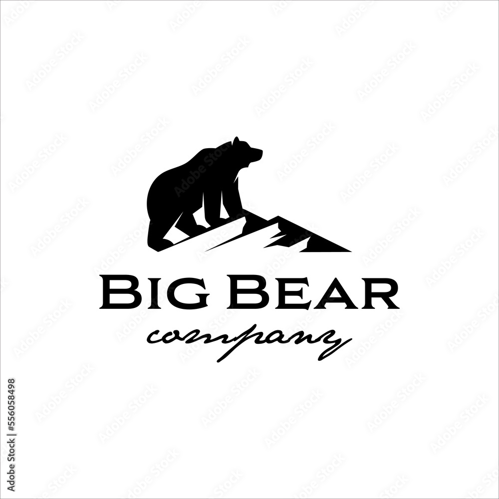 Bear climbing mountain in masculine style design