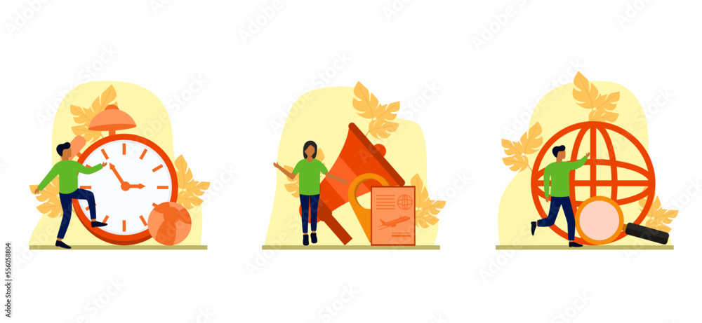 Fototapeta premium Flat Bundle Travel Design Illustration