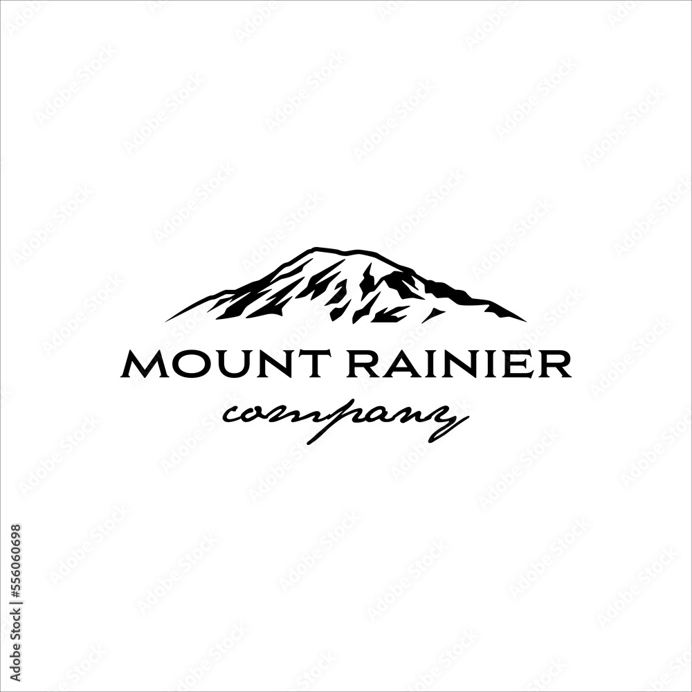 Mount rainier logo in classic style design Mount rainier logo in classic style design