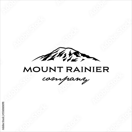 Mount rainier logo in classic style design photo