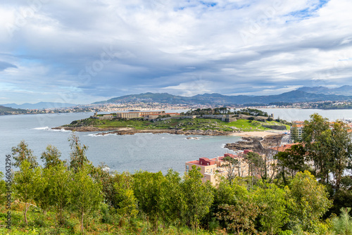 views of the atlantic ocean in the town of Baiona, Galicia, Spain photo