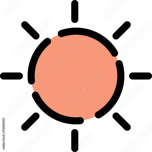 カラー点線アイコン　太陽