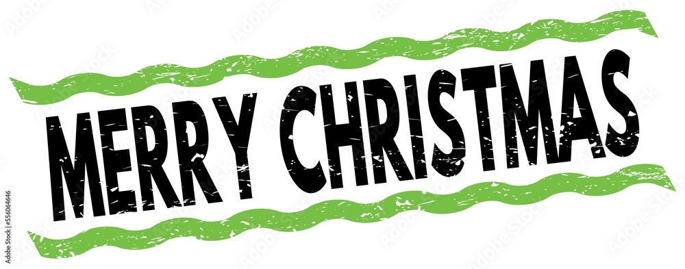 MERRY CHRISTMAS text on green-black lines stamp sign. MERRY CHRISTMAS text on green-black lines stamp sign.