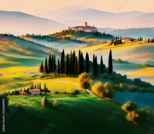 Tuscany Regional Style Landscape Illustration 4