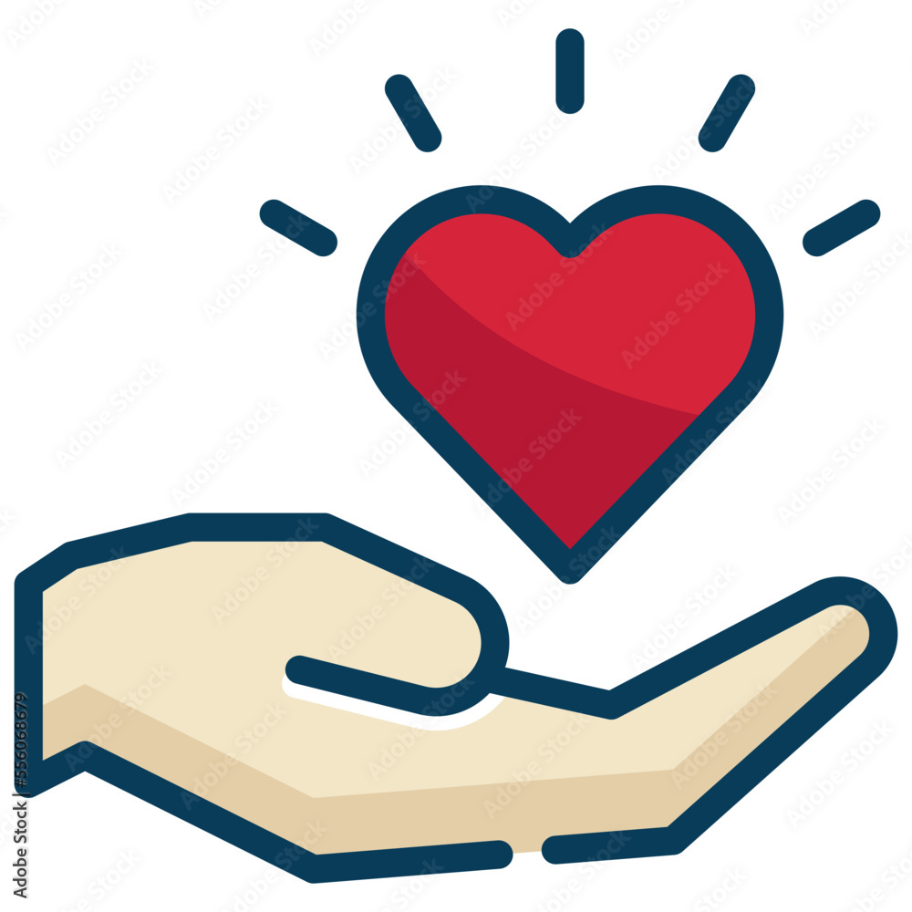 support hand hold give love heart icon filled outline support hand hold give love heart icon filled outline