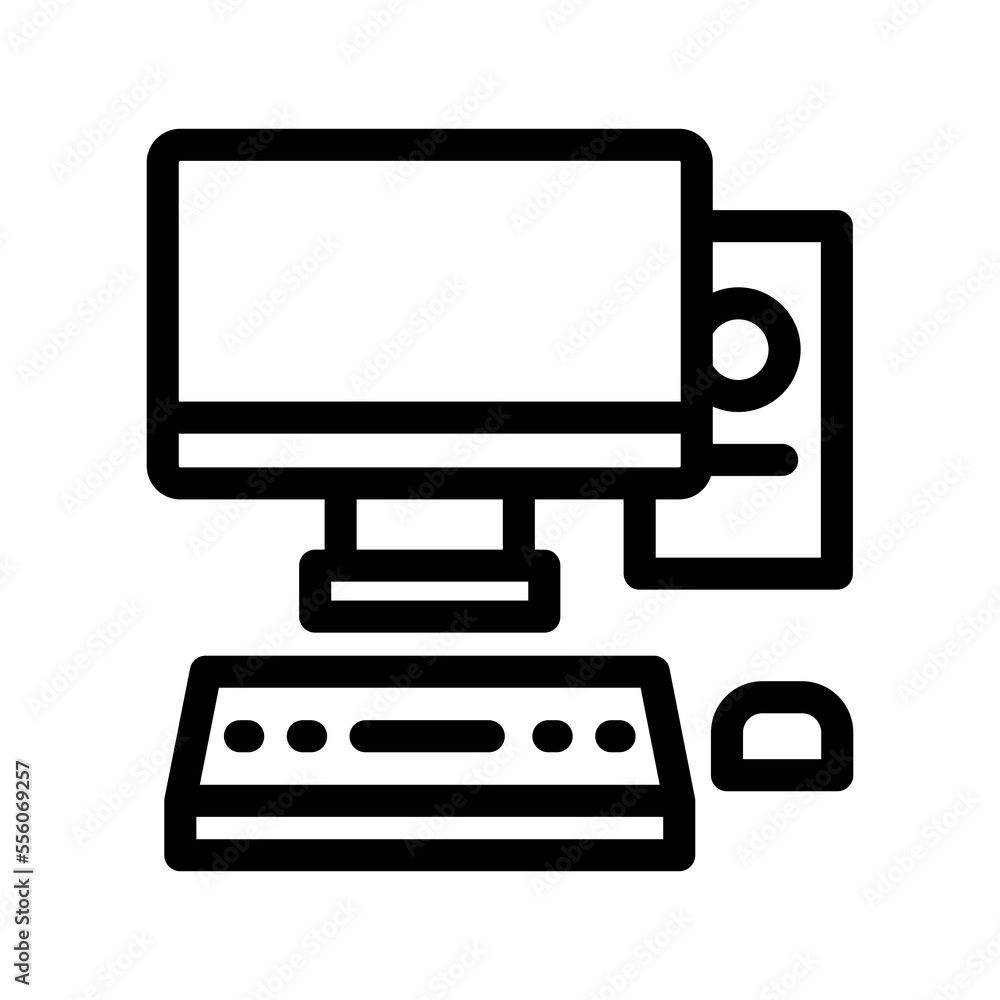 pc line icon illustration vector graphic pc line icon illustration vector graphic