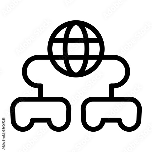 multiplayer games line icon illustration vector graphic