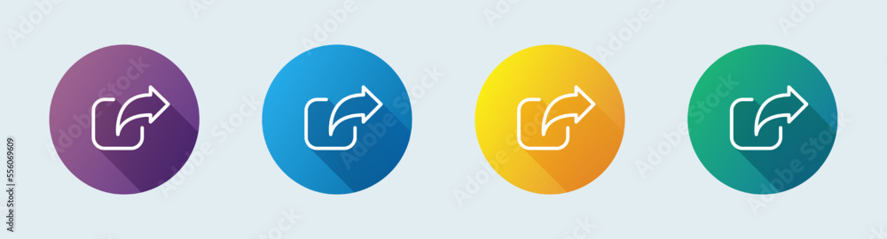Share line icon in flat design style. Link signs vector illustration. Share line icon in flat design style. Link signs vector illustration.