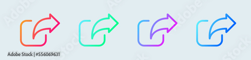 Share line icon in gradient colors. Link signs vector illustration.
