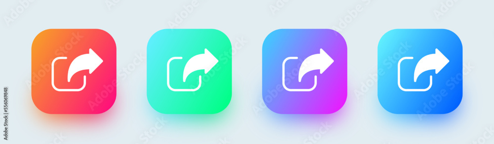 Share solid icon in square gradient colors. Link signs vector illustration. Share solid icon in square gradient colors. Link signs vector illustration.