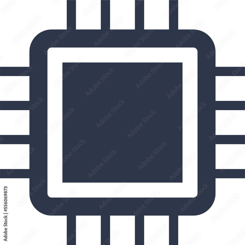 Chips icon in black color. Circuit chip signs illustration.