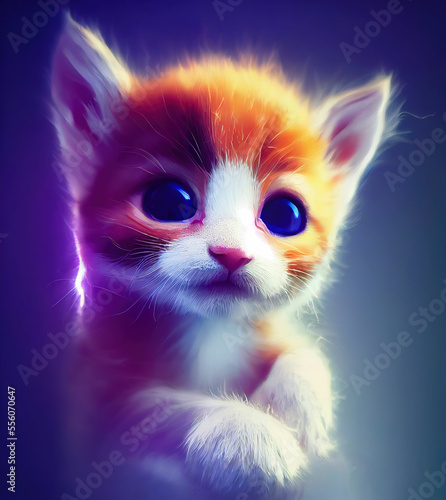 Cute cat with big eyes ,made with Generative AI