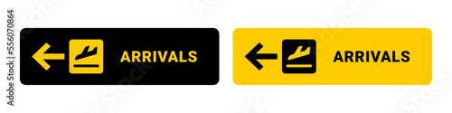 arrivals sign vector or arrivals board airport isolated on white background. Best arrivals airport sign vector. arrivals icon vector for content about airport. The best sign isolated.