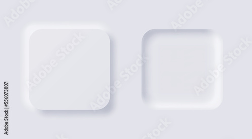 White button Neumorphism design elements vector set, Button and Element for UI Web design or Application UI Design.