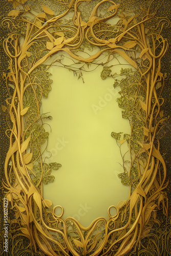 Art Nouveau frame. Generative AI