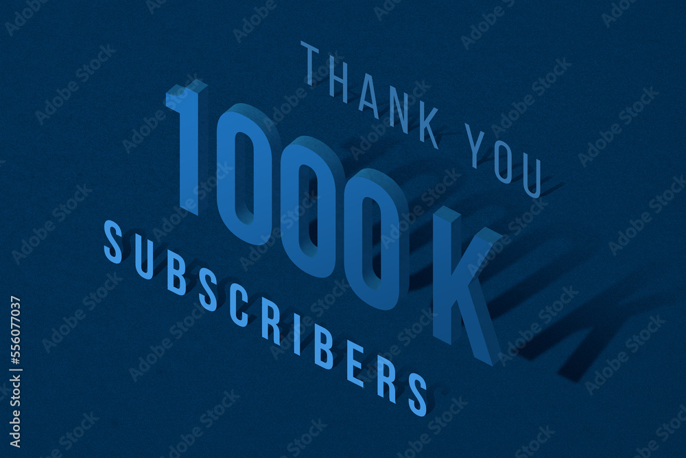 Obraz premium 1000 K subscribers celebration greeting banner with Isomatric Design